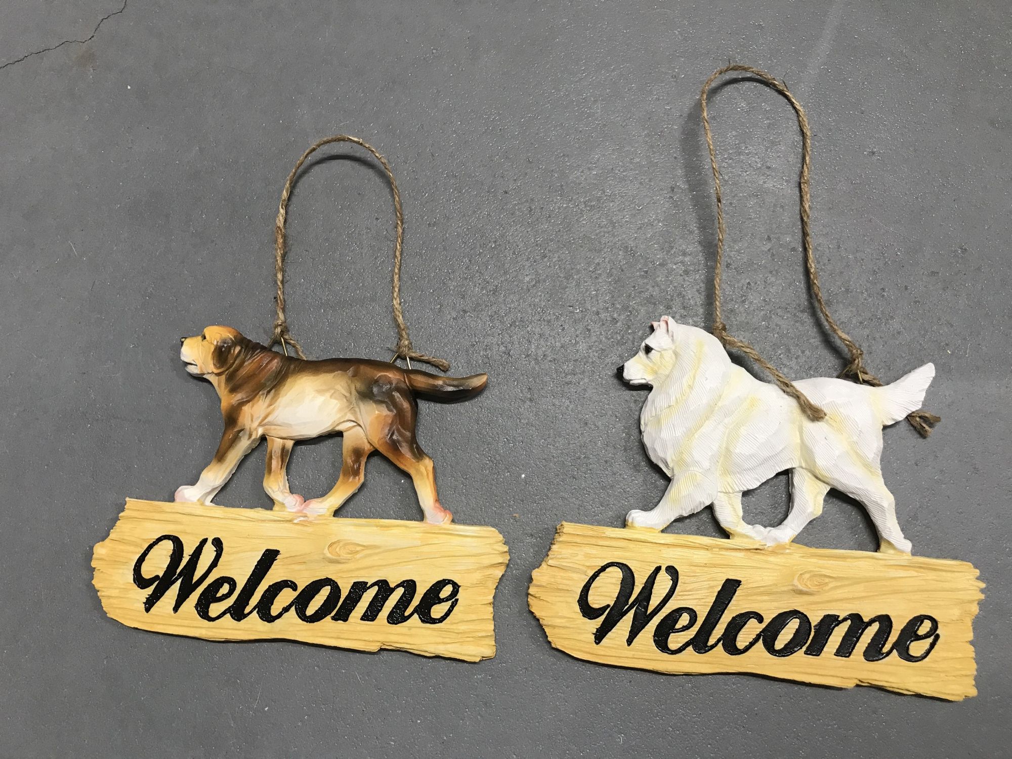 Фигурка "Собака-подвеска Welcome" 1уп.х2шт 17х20см керамика (с3)